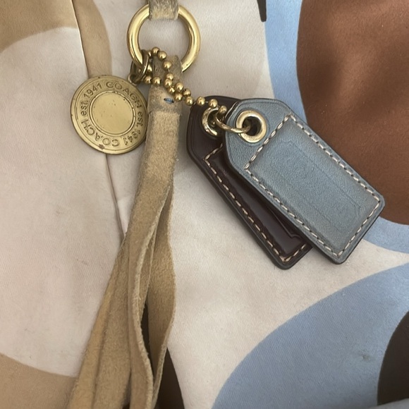 Brown and blue Coach purse - Picture 5 of 8